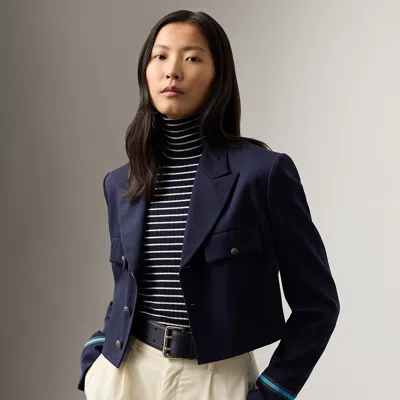 Ralph Lauren Nell Wool-blend Gabardine Jacket In Blue