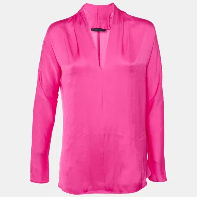 Pre-owned Ralph Lauren Neon Pink Georgette Tunic S