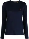 Ralph Lauren Pony Crew Neck Long-sleeved T-shirt In Blue