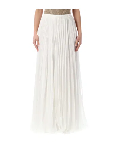 Ralph Lauren Niccola Pleated Maxi Skirt In White