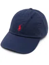 RALPH LAUREN NIGHT BLUE BASEBALL HAT WITH RED PONY