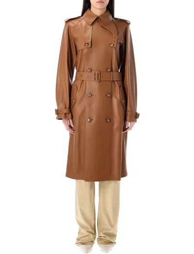 Ralph Lauren Niles Lambskin Trench Coat In Brown