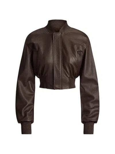 Ralph Lauren Noland Lambskin Flight Jacket In Chocolate In Brown