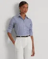 Ralph Lauren Petite Non-iron Straight-fit Shirt In Blue