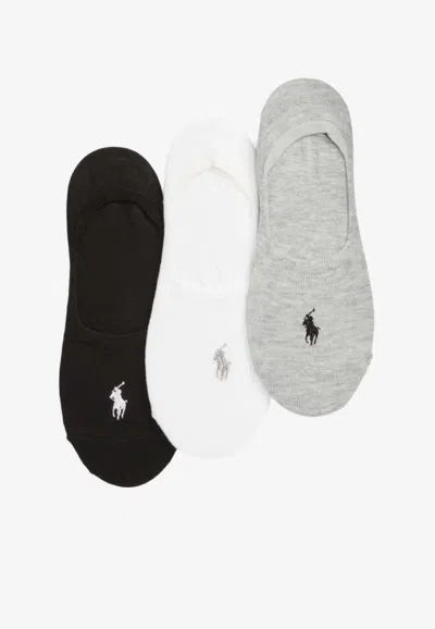 Ralph Lauren No-show Logo Liner Socks - Set Of 3 In Multi