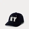 Ralph Lauren Ny Patch Corduroy Ball Cap In Blue