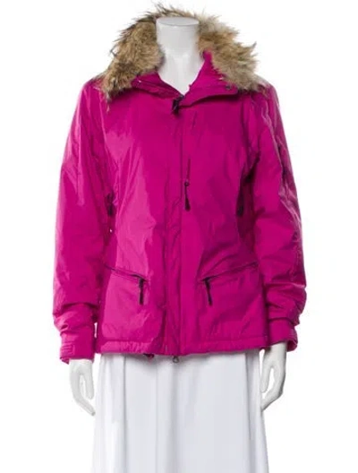 Pre-owned Ralph Lauren Nylon Faux Fur Coat In Pink