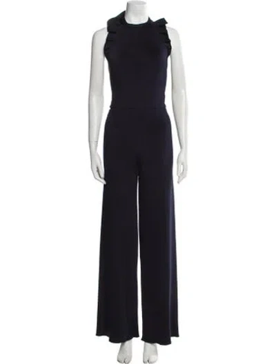 Pre-owned Ralph Lauren Nylon Mock Neck Jumpsuit In Blue