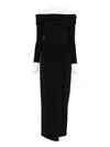 Ralph Lauren Off-shoulder Draped Dress In Black