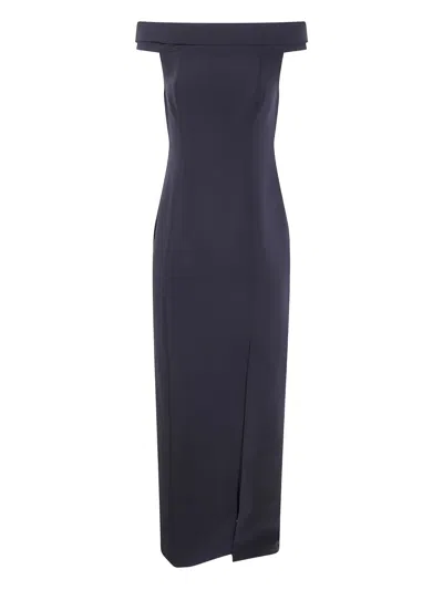RALPH LAUREN OFF-SHOULDER SPLIT MAXI DRESS
