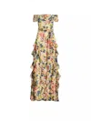 Ralph Lauren Off-the-shoulder Floral Print Maxi Dress In Multi