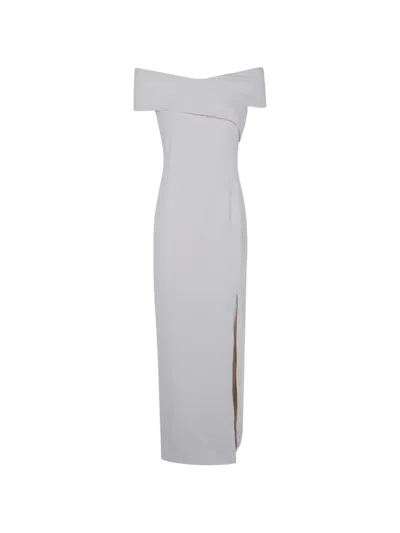 Ralph Lauren Off-shoulder Side-slit Midi Dress In White