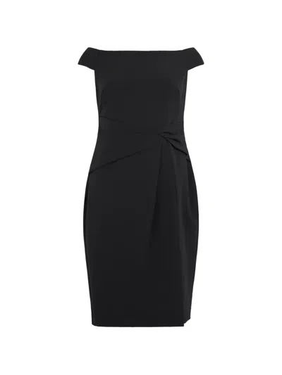 Ralph Lauren Off-the-shoulder Mini Dress In Black