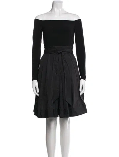 Pre-owned Ralph Lauren Off-the-shoulder Mini Dress In Black