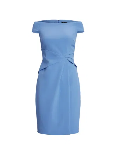 Ralph Lauren Off-the-shoulder Mini Dress In Blue