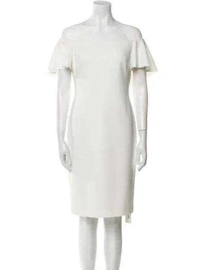 Pre-owned Ralph Lauren Off-the-shoulder Mini Dress In Neutral