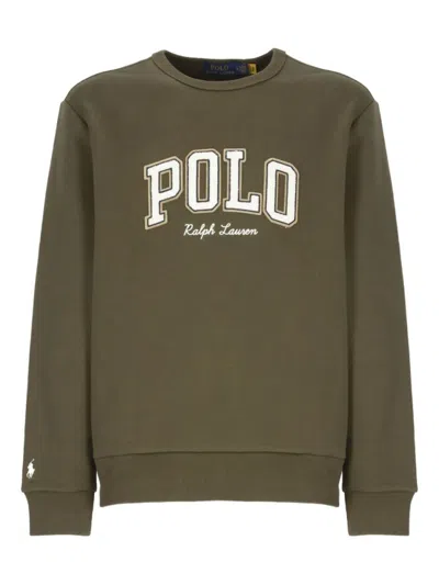 RALPH LAUREN MEN OLIVE CREWNECK EMBROIDERED LOGO SWEATSHIRT, XL LUXURY SWEATSHIRTS & HOODIES FOR MEN DARVEYS