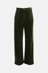 Ralph Lauren Olive Green Ribbed Textured Pants In Black