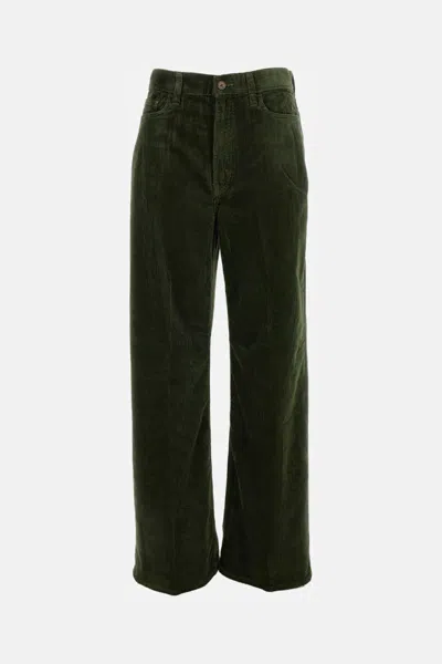 Ralph Lauren Olive Green Ribbed Textured Pants In Black