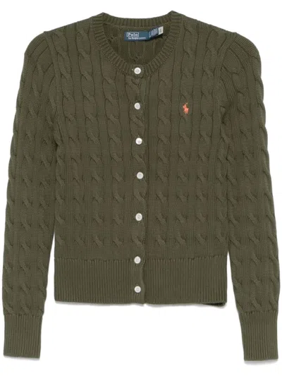 Ralph Lauren Olive Polo Pony-embroidered Cardigan
