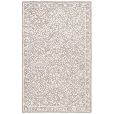 Ralph Lauren Olivier Lauren  Hand Tufted Wool & Cotton Damask Rug In Silver,ivory