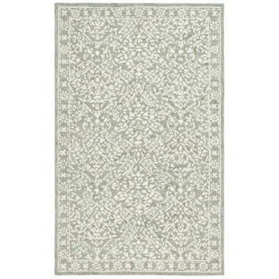 Ralph Lauren Olivier Lauren  Hand Tufted Wool Damask Rug In Sage,ivory