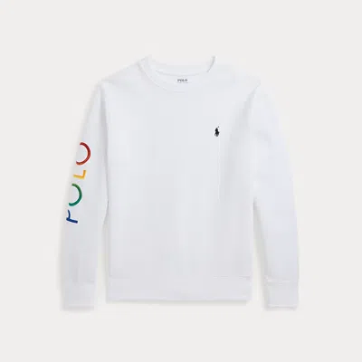 Ralph Lauren Kids' Ombre-logo Double-knit Sweatshirt In White