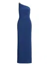 Ralph Lauren One-shoulder Chain-detail Maxi Dress In Blue