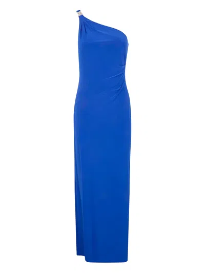 Ralph Lauren One-shoulder Dress In Blue