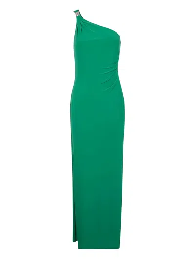 Ralph Lauren One-shoulder Dress In Green