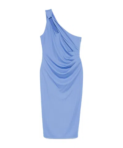 Ralph Lauren One-shoulder Midi Dress In Cornflower Blue