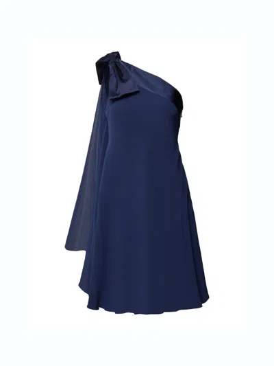 Ralph Lauren One-shoulder Mini Dress In Blue