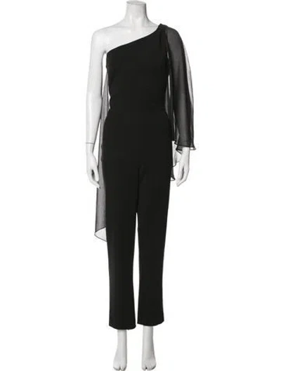 Pre-owned Ralph Lauren One-shoulder Jumpsuit In Black