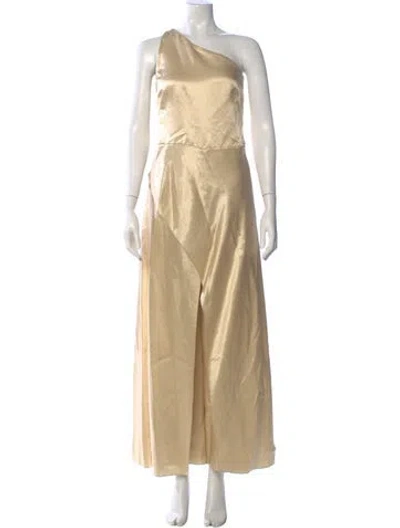 Pre-owned Ralph Lauren One-shoulder Jumpsuit In Neutral