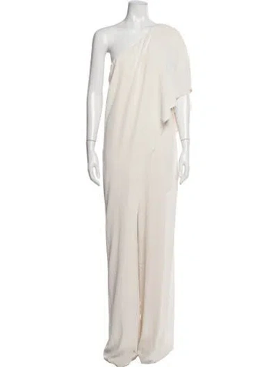 Pre-owned Ralph Lauren One-shoulder Jumpsuit In Neutrals
