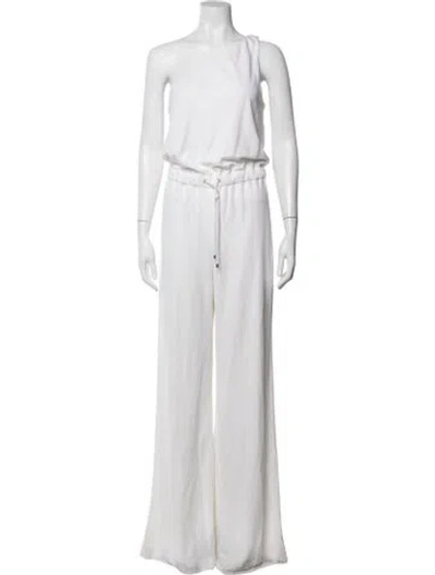 Pre-owned Ralph Lauren One-shoulder Jumpsuit In White