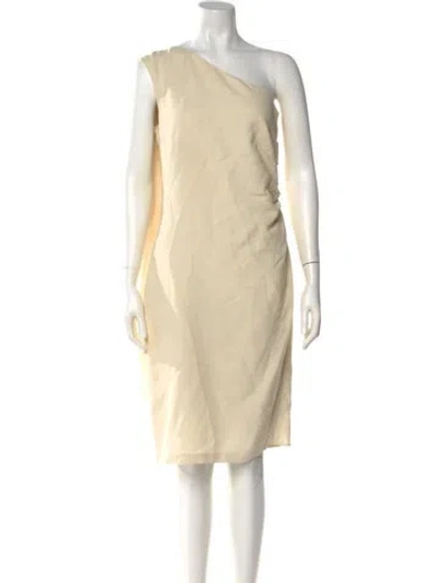 Pre-owned Ralph Lauren One-shoulder Knee-length Dress In Neutral