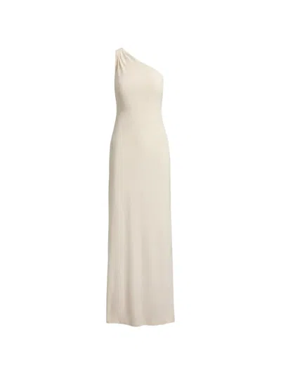 Ralph Lauren One-shoulder Maxi Dress In Neutral
