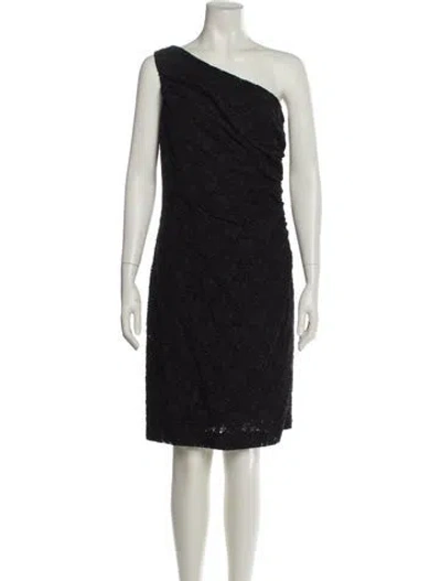 Pre-owned Ralph Lauren One-shoulder Mini Dress In Black
