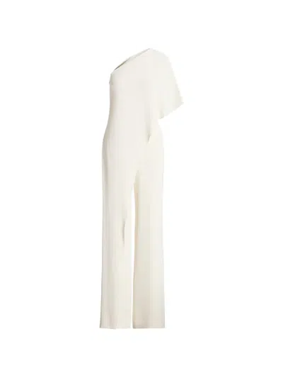 Ralph Lauren One-shoulder Ruffled Jumpsuit In White