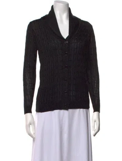 Pre-owned Ralph Lauren Open Front Sweater In Black