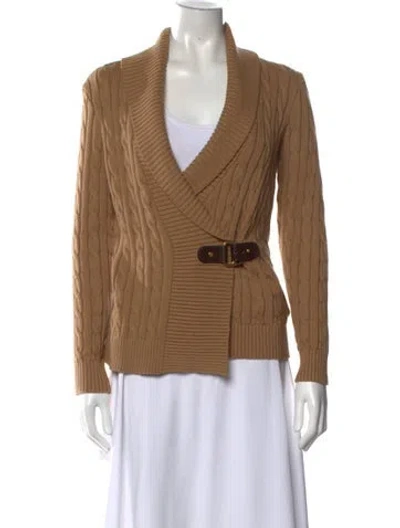 Pre-owned Ralph Lauren Open Front Sweater W/ Tags In Brown