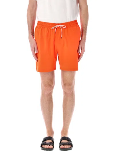 Ralph Lauren Orange Polo Pony-embroidered Swim Shorts In Red