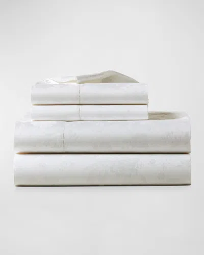 Ralph Lauren Organic Cotton Bethany Jacquard King Flat Sheet In White
