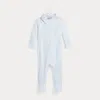 Polo Ralph Lauren Organic Cotton Footed Coverall In Beryl Blue