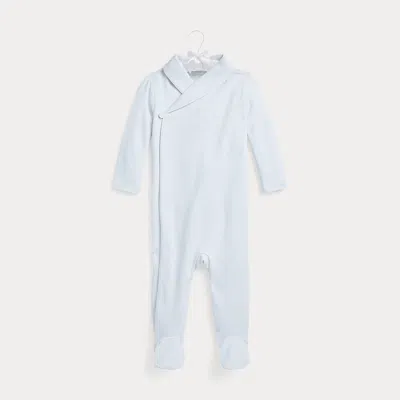 Polo Ralph Lauren Babies' Organic Cotton Footed Coverall In Beryl Blue