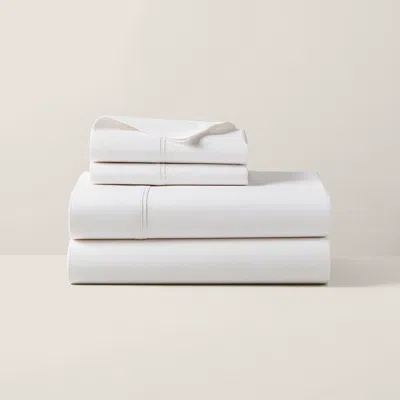 Ralph Lauren Organic Cotton Percale Palmer Sheeting In Alabaster In White