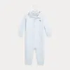 Polo Ralph Lauren Babies' Organic Cotton Polo Coverall In Beryl Blue