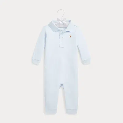 Polo Ralph Lauren Babies' Organic Cotton Polo Coverall In Beryl Blue