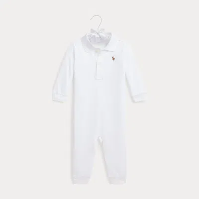 Ralph Lauren Babies' Organic Cotton Polo Coverall In White